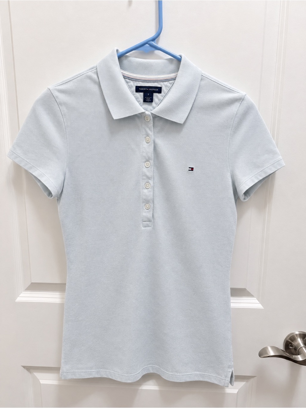 Tommy Hilfiger Women's Light Blue Polo Shirt
